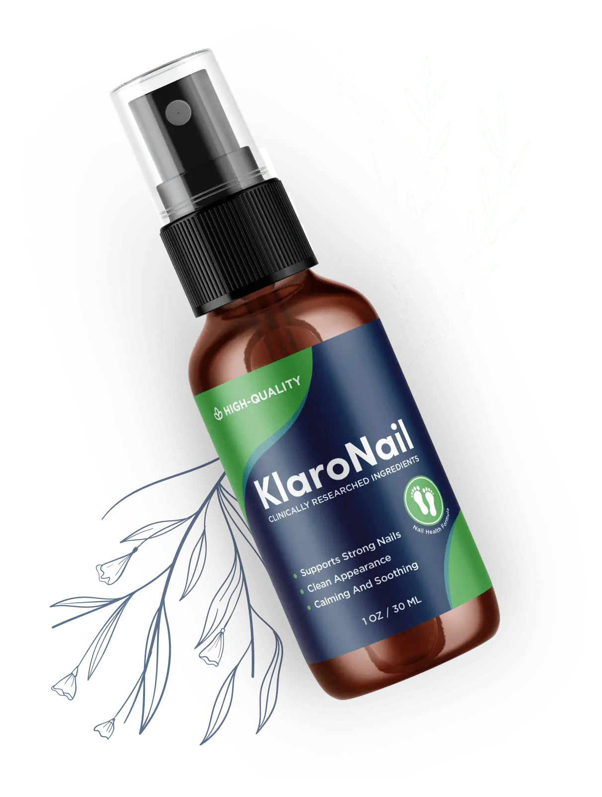 KlaroNail natural toenail fungus spray with undecylenic acid
